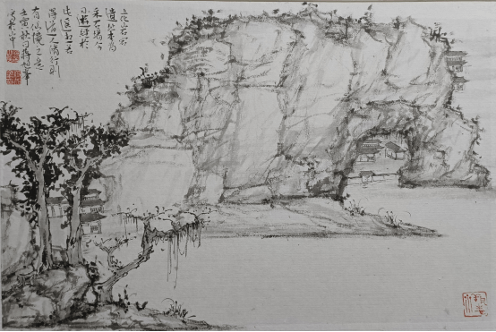 672359c6641f4fa9aad6cb5e4bcc505c 蒋旭峰“率真淳厚”山水画展在东钱湖举行-图片2